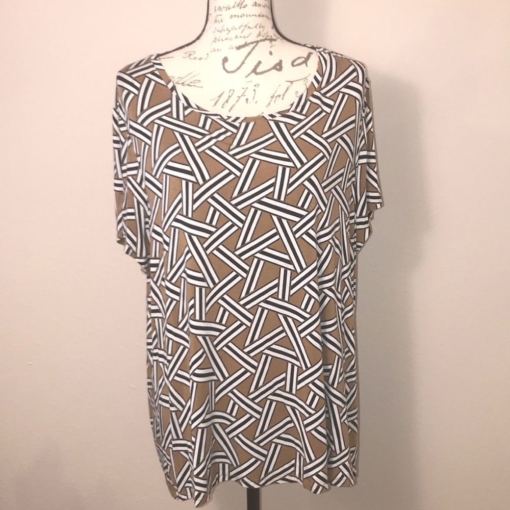Cato black/tan/white short sleeve t-shirt